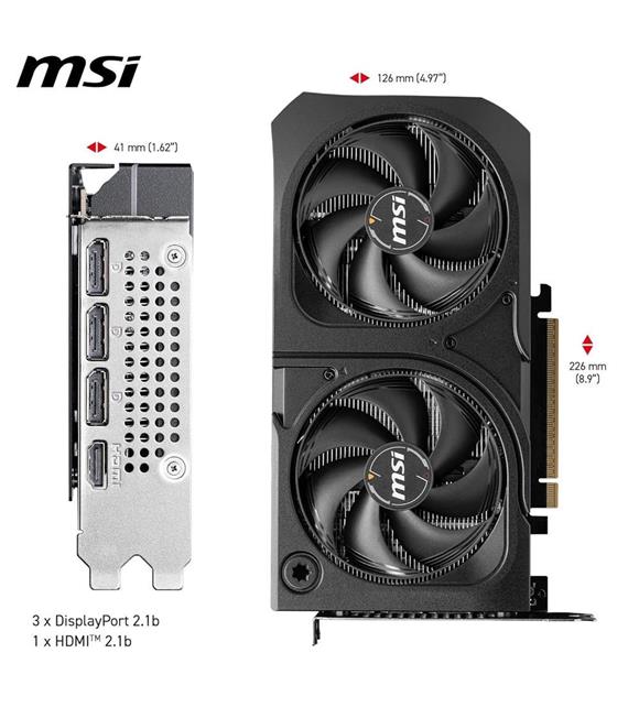 Msi GeForce RTX5060TI 16gb Shadow 2x Oc Plus 128bi·t Gddr7 HDMI Dp Gaming (Oyuncu) Ekran Kartı