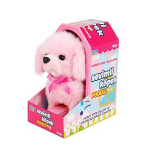 Sunman Oyuncak Peluş Sevimli Pembe Poodle Hareketli Sesli Kız Oyuncak