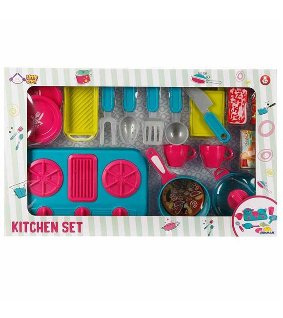 Sunman Little Chef Ocaklı Mutfak Seti 6923-3 Kız Oyuncak