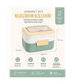 Vagonlife VGN6750 540ml 2 Katlı Yeşil Çelik Beslenme Kutusu Beslenme Çantaları