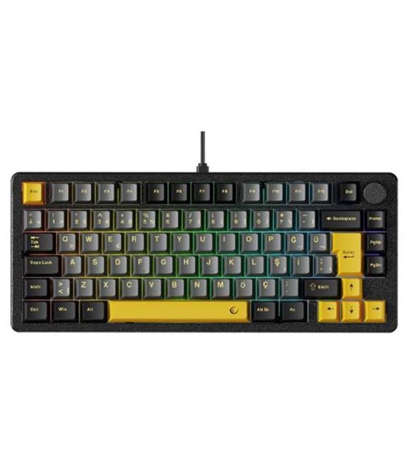 Rampage ZENITH STUG Aluminum Siyah Hot Swap 8000 Hz Gasket Manyetik RGB Switch Q Klavye