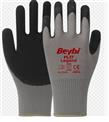 Beybi BEYBİ PL-17 10 Beden Gri-Siyah 12li Paket Legend Polyester Örme Lateks Eldiven Eldivenler