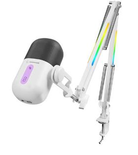 Rampage Arpej Beyaz RGB Standlı Ses Göstergeli Masaüstü Mikrofon Elektronik