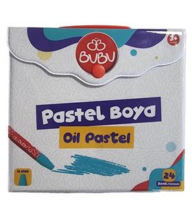 Bu-Bu Pastel Boya 24 Renk Çantalı PVC BUBU-PAS003 Ofis Ve Kırtasiye