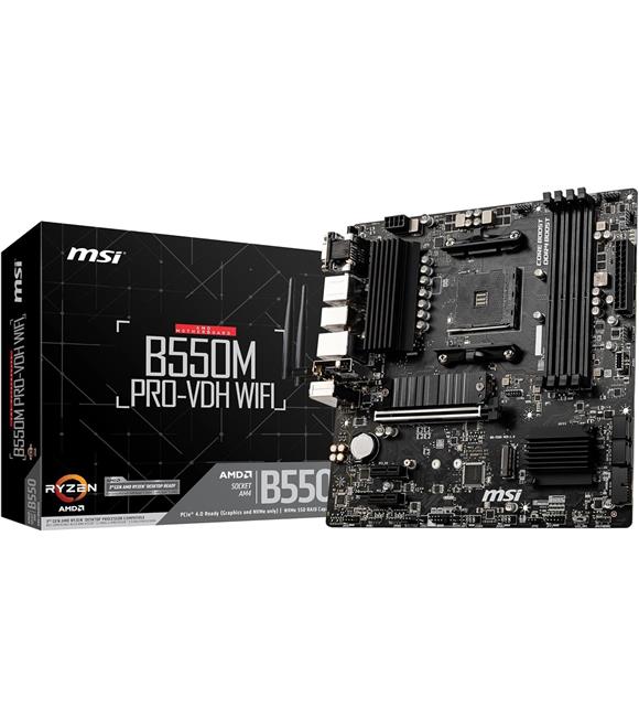 Msi B550M PRO-VDH WiFi 4400mhz(OC) M.2 AM4 mATX Anakart Anakartlar