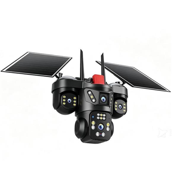 Joysee SW4 12Mp AOR 2x3.6mm 2x2.8mm 2 Solar+Wifi Dört Kamera 22IR+12Led PTZ Güvenlik Kameraları