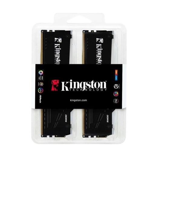 Kingston RGB 64G 2x32 6400 D5 KF564C32BBEAK2-64TR(Kit of 2) Beast Black EXPO CL32- Pc Ram Bellekler(RAM)