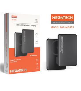 Megatech MG-MGS05 5.000 Mah Siyah Powerbank Magsafe Wıreless (Hızlı Şarj) Elektronik