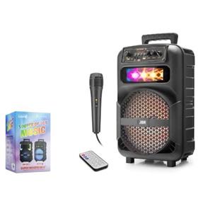 JBR JBR007 Karaoke Mikrofonlu Bluetooth Hoparlör FM Radyo 10W 8 İnç RGB Kumandalı Siyah Elektronik