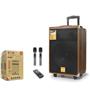BAAB BQ12 Çift Karaoke Mikrofonlu Bluetooth Hoparlör FM Radyo 40W 12 İnç Kumandalı Ahşap