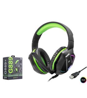 MOFAN G889 USB RGB Over-Ear Mikrofonlu Gaming Kulaklık Siyah Yeşil Kulaküstü Kulaklık