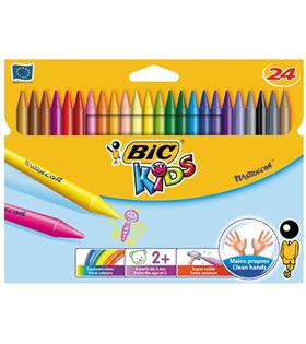 Bic Pastel Boya Plastidecor Karton Kutu Yuvarlak 24 Renk 829772 Boya Kalemleri