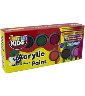 Funny Kids Akrilik Boya 12 Renk 25 ML 1550 Akrilik Boyalar