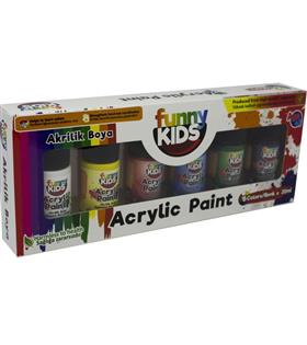 Funny Kids Akrilik 20 ML 6 Lı Set 1900 Akrilik Boyalar