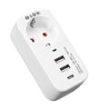 S-link SL-011 16A-250V 750 Joule 2 Usb 1 Type C 5V2.4A Akım Korumalı Tekli Priz Akım Korumalı Prizler