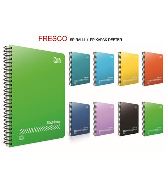 Gipta Gıpta Fresco Spiralli Plastik Kapak Defter A5 96 YP Çizgili 4944 Okul Defterleri