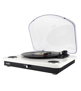 Umie UMİE Bemol Beyaz Piano Kaplama 10W BT İN, BT OUT, RCA, USB Özellikli Nostaljik Pikap Pikapplak Çalar