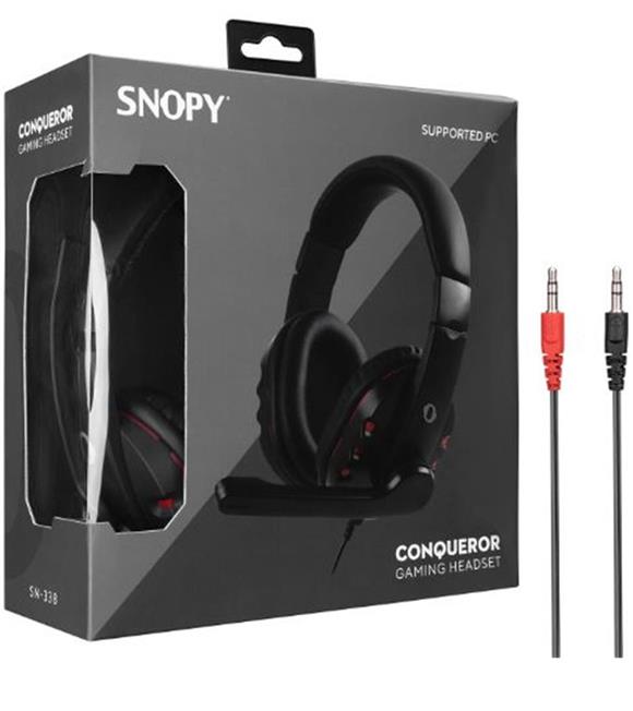 Snopy SN-338 Conqueror Siyah-kırmızı Gaming Oyuncu Mikrofonlu Kulaklık Kulaküstü Kulaklık