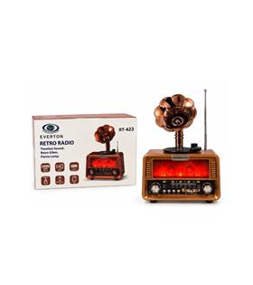 Everton Rt-423 Bluetooth Fm-Usb-Tf-Aux Şarjlı Nostaljik Radyo Gramafon (Alev Ambiyans Işığı) Bluetooth Hoparlör