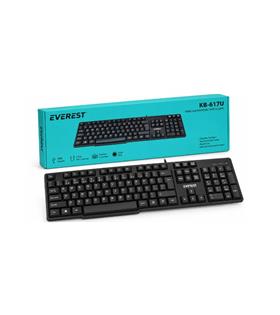 Everest KB-617U Siyah 2MT Bakır Kablolu USB F Standart Klavye