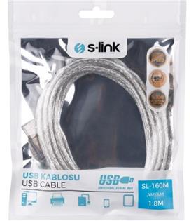 S-link SL-165M Usb AM TO AM 3m Şeffaf Kablo Usb Aksesuarları