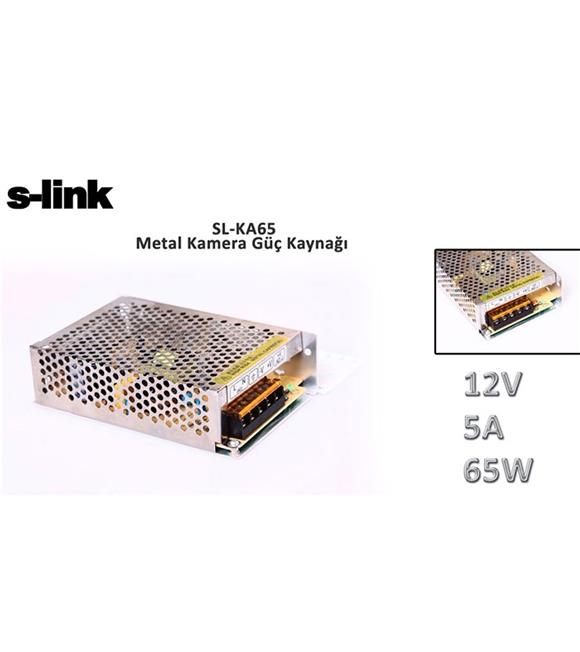 S-link SL-KA65 12V 5A 65W Metal Kamera Güç Kaynağı