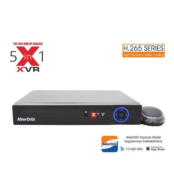 Averdigi Ad-5008E 8 Kanal 5Mp Destekli 5M-N XVR H.265 1x6TB Hdmı&Vga&Bnc(Adaptörsüz)