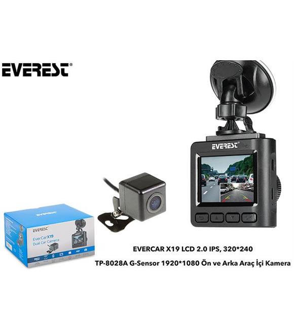 Everest Evercar X19 Lcd 1.5" TFT Ekran 1080P Araç İçi Kamera