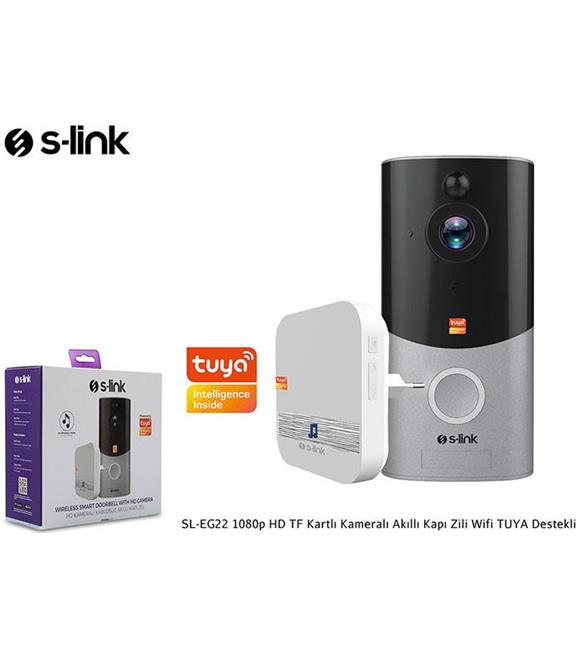 S-Link Swapp SL-EG22 1080p HD TF Kartlı Kameralı Akıllı Kapı Zili Wifi TUYA Destekli