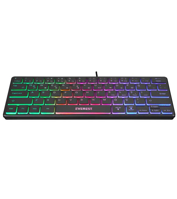 Everest KB-73M MINICO USB Rainbow Aydınlatmalı Q Klavye Slim