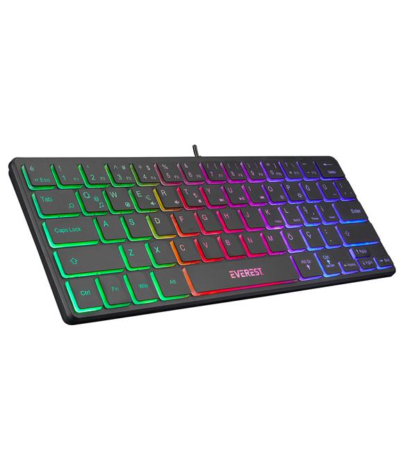 Everest KB-73M MINICO USB Rainbow Aydınlatmalı Q Klavye Slim