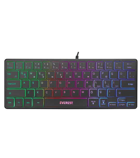 Everest KB-73M MINICO USB Rainbow Aydınlatmalı Q Klavye Slim