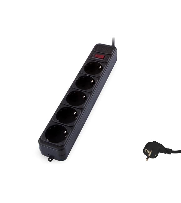 S-LINK SPG3-J-5 5li Siyah 1.5mt 306Joule Akım Koruyuculu Priz
