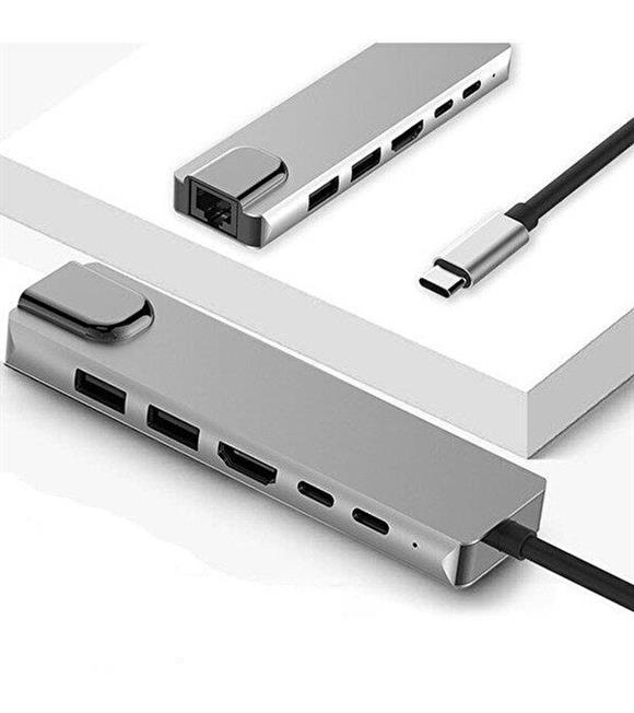 Daytona Fix FC04 6 in 1 Type C to PD Hdmi Usb RJ45 Adaptör 4K Usb 3.0
