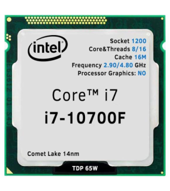 Intel Core i7 10700F TRAY Soket 1200 2.9GHz 16MB Önbellek 8 Çekirdek 14nm İşlemci Kutusuz NOVGA