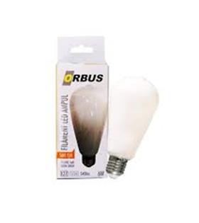 Orbus ORB-STM6W ST64 6W E27 Beyaz Cam Sarı Işık Dekoratif 540 Lm Led Ampul Ra80 220-240V-50Hz