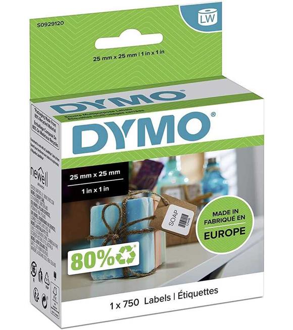 DYMO S0929120 LW Çok Amaçlı Kare Etiket,750 etiket-pk, 25x 25 mm