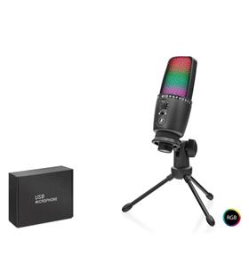 HADRON ME31 Gaming RGB Tripod Mikrofon Dokunmatik Mute Gain Kontrollü Type-C Siyah