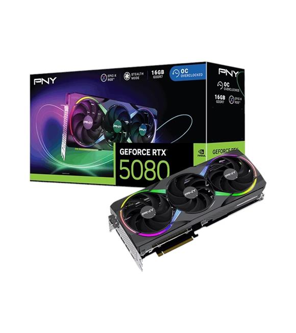 Pny GeForce RTX5080 ARGB 16GB OC GDDR7 256Bit (VCG508016TFXXPB1-O) Gaming (Oyuncu) Ekran Kartı
