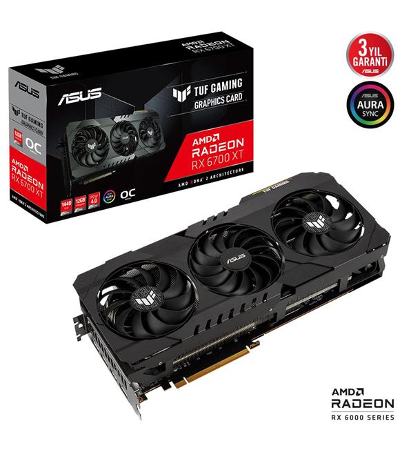 Asus TUF Gaming Radeon RX 6700 XT OC TUF-RX6700XT-O12G-GMN 12GB GDDR6 192Bit DX12 Gaming Ekran Kartı