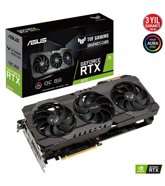 Asus ROG STRIX GeForce RTX 3070 TUF-RTX3070-O8G-GAMING GAMING OC 8GB GDDR6 256 Bit Ekran Kartı