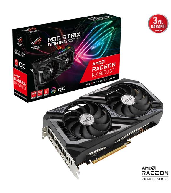 Asus ROG Strix Radeon RX 6600 XT OC 8GB GDDR6 128Bit DX12 Gaming Ekran Kartı