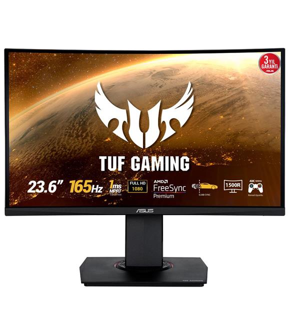 Asus 23.6” TUF Gaming VG24VQR 165Hz 1ms FreeSync Premium VA Full HD Curved Monitör