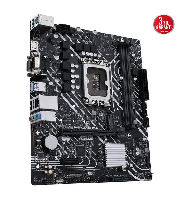Asus Prime H610M-D D4 12.Nesil Intel H610 Soket 1700 DDR4 3200MHz mATX Anakart