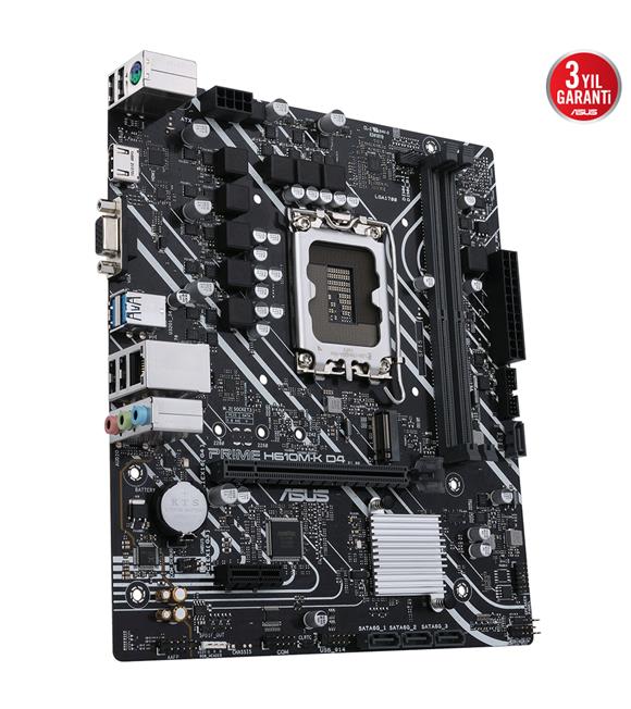 Asus Prime H610M-K D4 12.Nesil Intel H610 Soket 1700 DDR4 3200MHz mATX Anakart_1