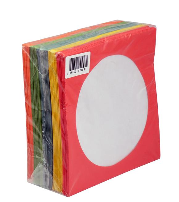 CD&DVD Zarfı Renkli 80gr 100 lü Paket Pencereli (Kırmızı,Sarı,Yeşil,Mavi,Turuncu)