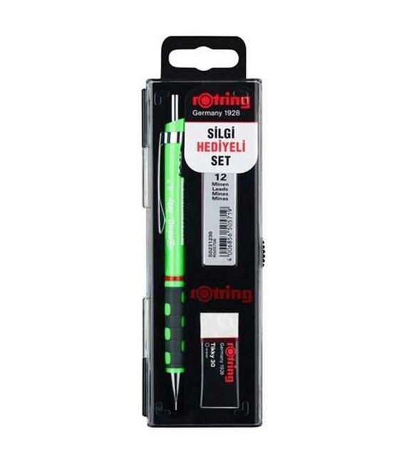 Rotring Okul Seti Versatil+Min Silgi Hediyeli 0.7 MM Fosforlu Yeşil RO-KK07-07FY