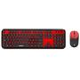 Everest Round KM-6282 Siyah Kırmızı Kablosuz QMultimedia Klavye + Mouse Set
