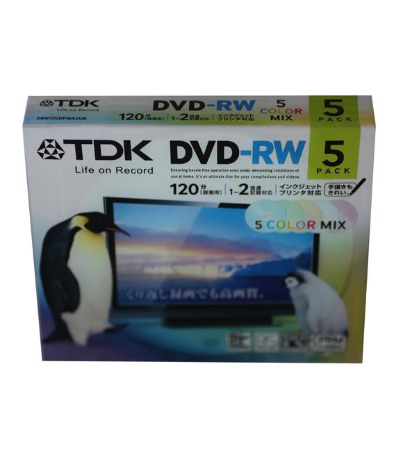 Tdk DVD-RW 4.7GB 120MIN 1-4X 5 li Kutulu Printable