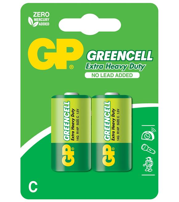 GP Greencel R14 Orta Boy Çinko Pil 2'li Paket GP14G-U2